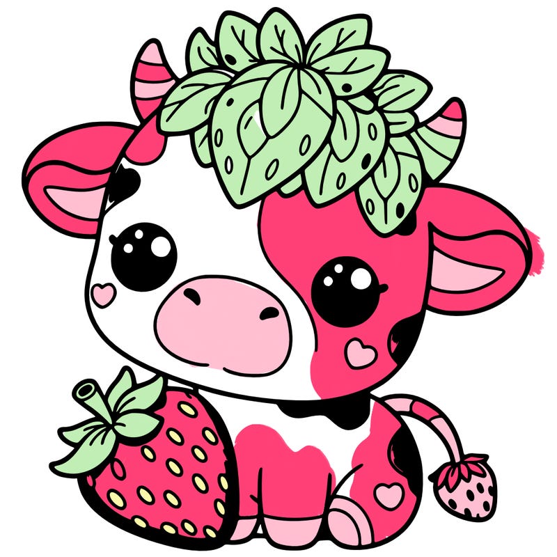 cute strawberry cow