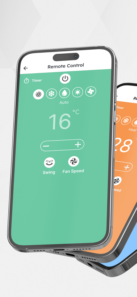 AC Remote Control Universal - Universal air conditioner remote control app interface showing temperature and mode settings