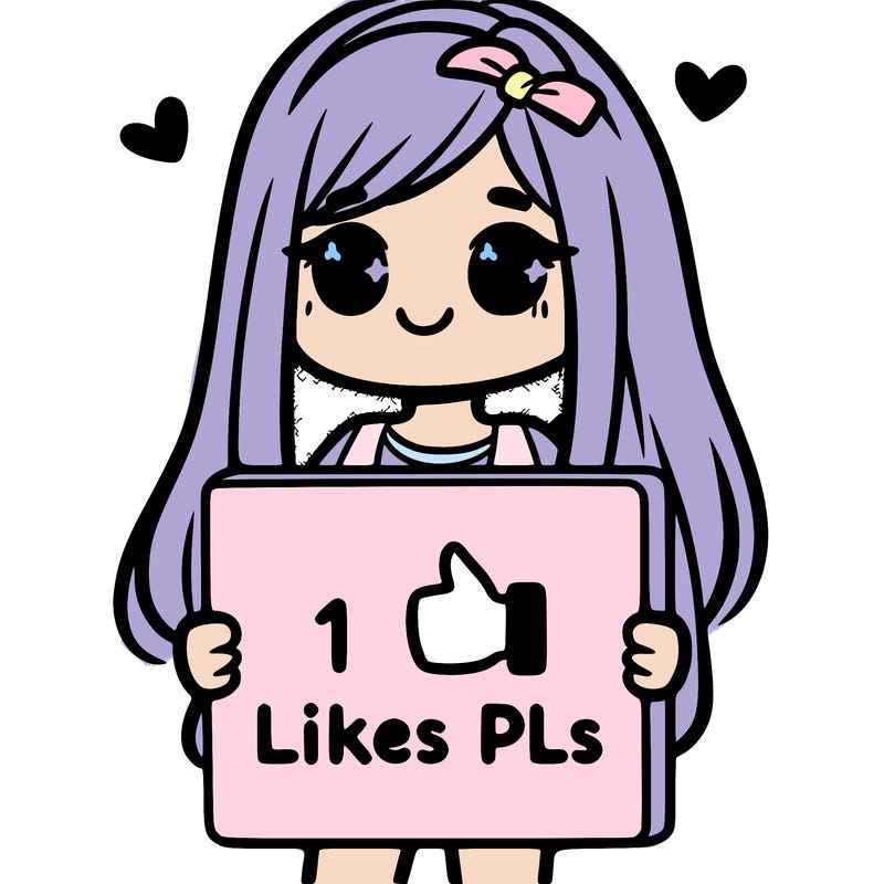 girl holding a sign saying 10 likes pls