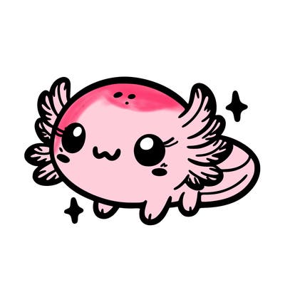 cute easy baby axolotl