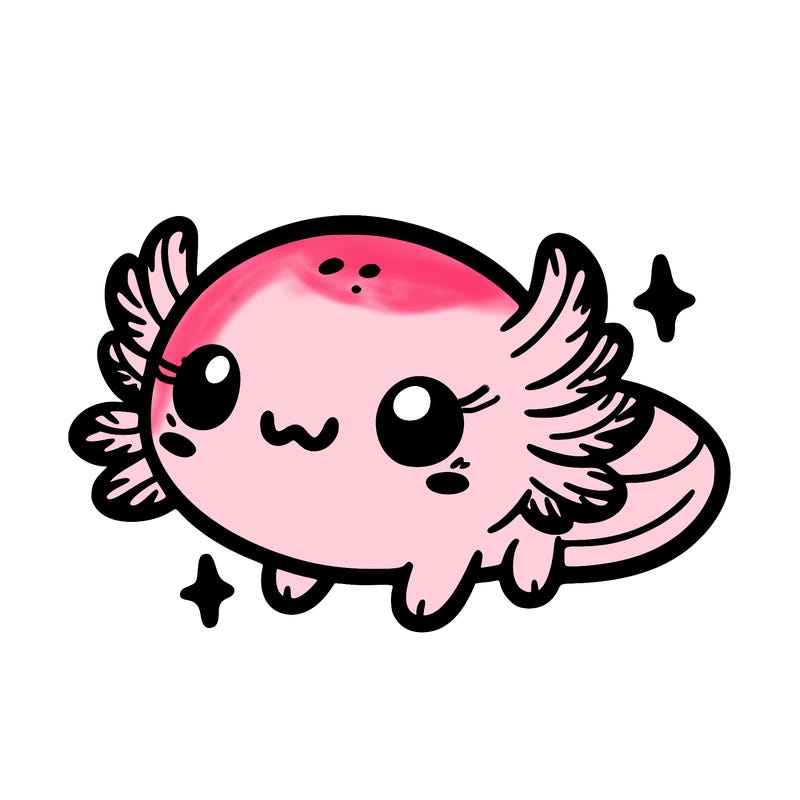 cute easy baby axolotl