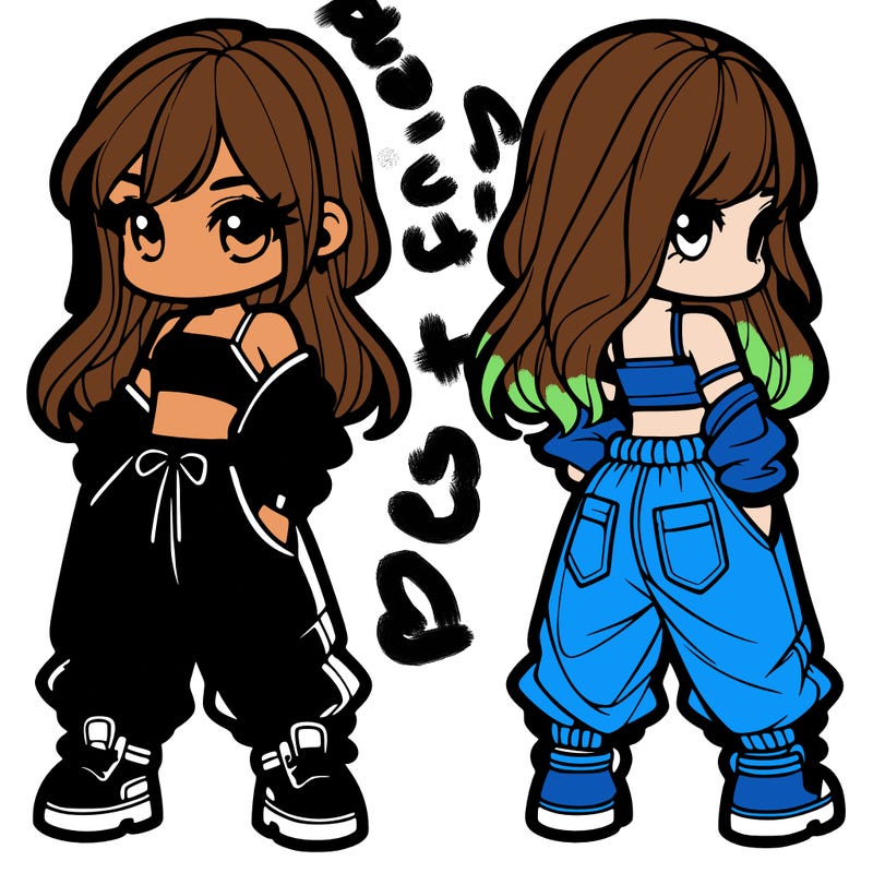 girl in crop top and baggy pants