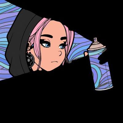 a realistic girl, spray painting