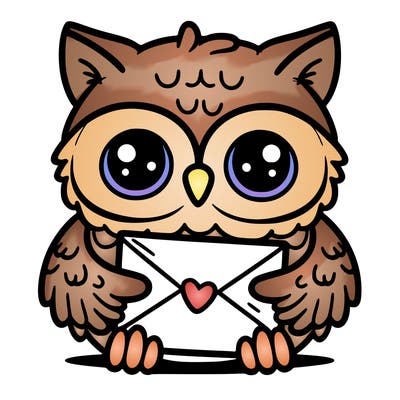 owl holding an envelope