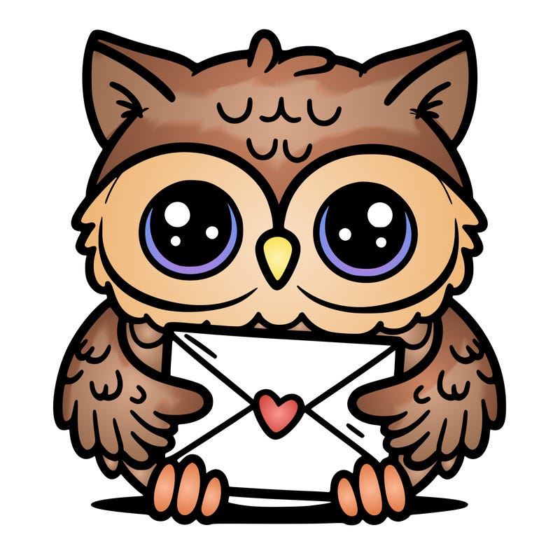 owl holding an envelope