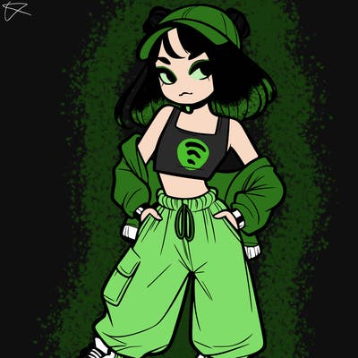 girl in crop top and baggy pants