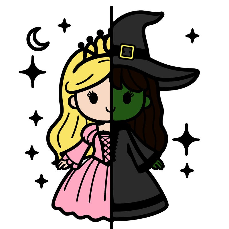 split princess and witch