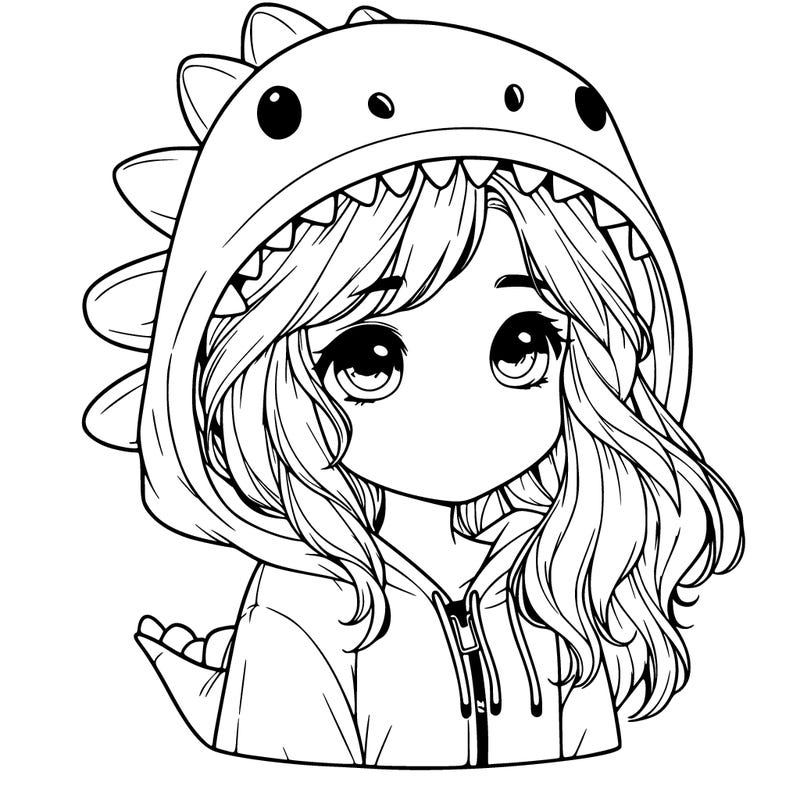realistic girl i a dinosaur pajama hoodie