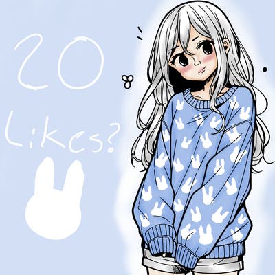 manga teen girl  in a sweater and baggy pants