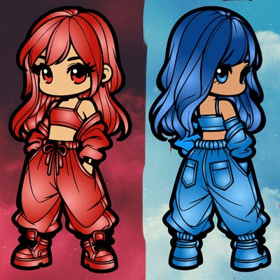 girl in crop top and baggy pants