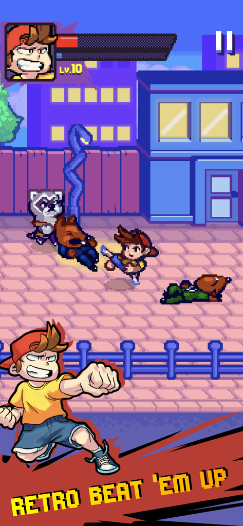 Retro pixel art combat in Beat Street mobile game