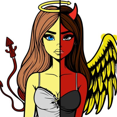 devil vs angel realistic girl