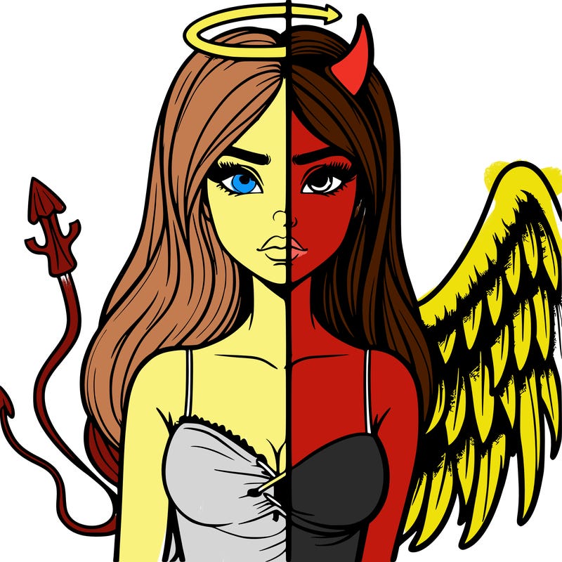 devil vs angel realistic girl