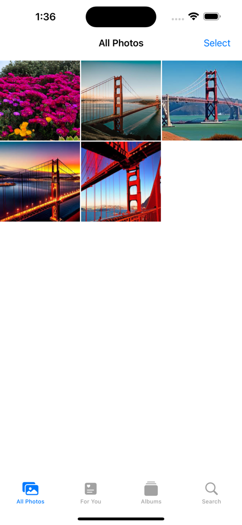 Filza File Manager. - Wallpaper gallery within the Filza File Manager app showing a grid of scenic images