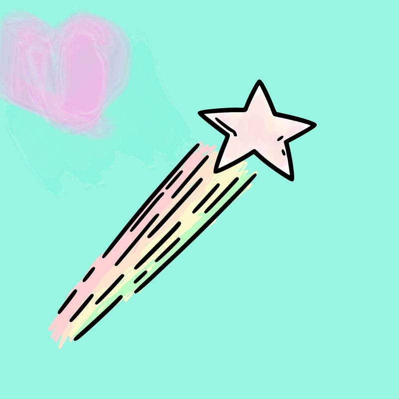 a shooting star in the sky