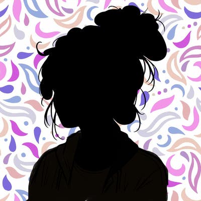 realistic teenage girl with a messy bun