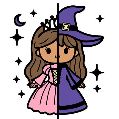 split princess and witch