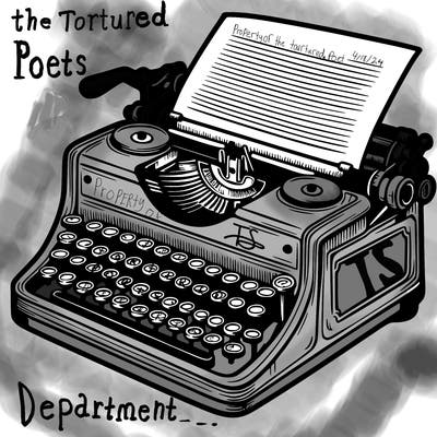 easy coloring page of a vintage typewriter with a sheet of paper