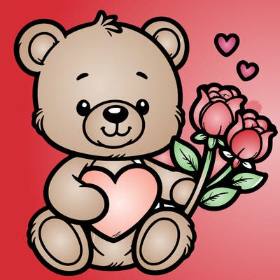 teddy bear a holding heart