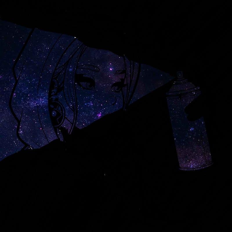 a realistic girl, spray painting