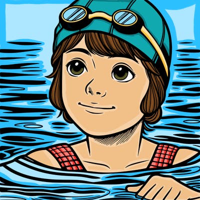 realistic girl swimmer