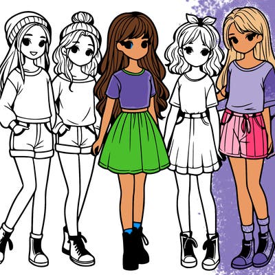 a group of five girls