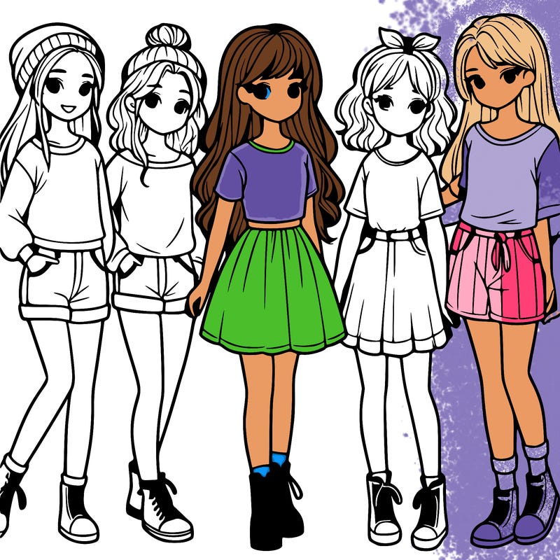 a group of five girls