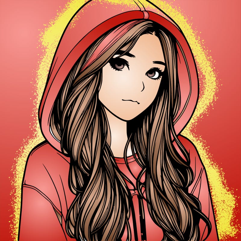 realistic girl with hoodie