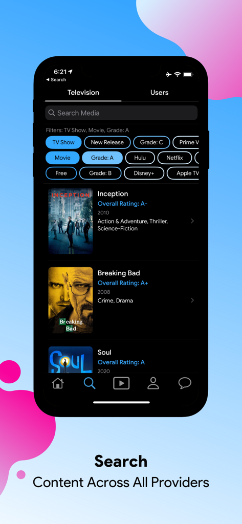 Gatsby: TV Guide & Tracker App - Busca películas y series de TV en todos los proveedores de streaming con la app Gatsby