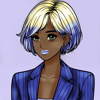 one beautiful girl realistic wearing suit with short hair