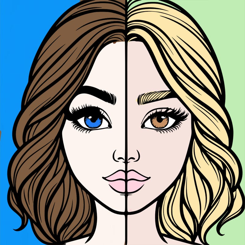 realistic girl split half