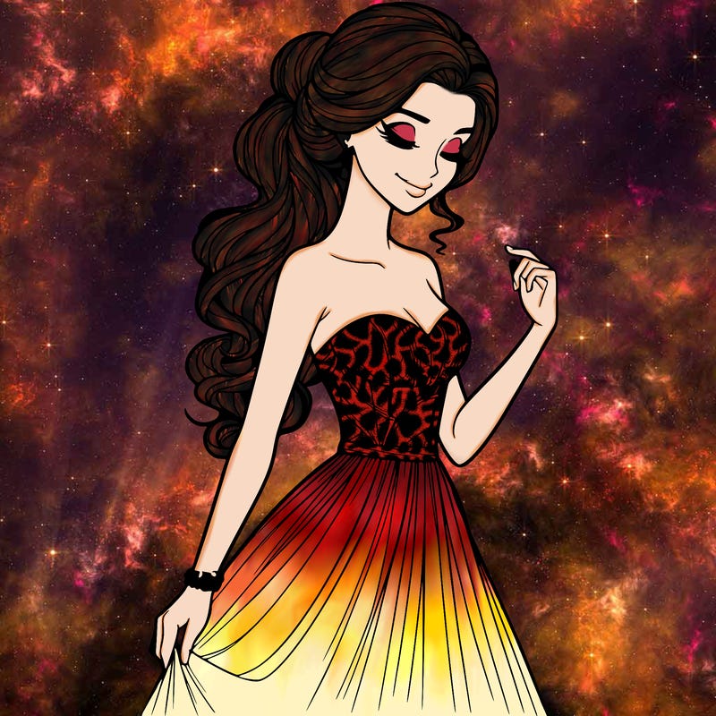 a realistic woman wearing an elegant dress