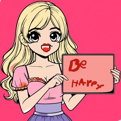 realistic pretty girl holding blank sign