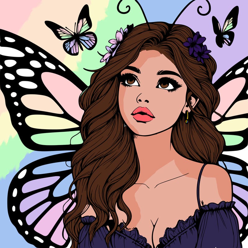 butterfly fairy realistic girl