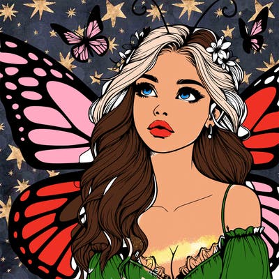 butterfly fairy realistic girl