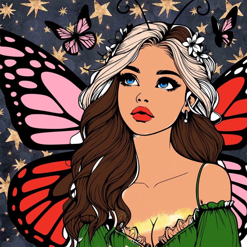 butterfly fairy realistic girl