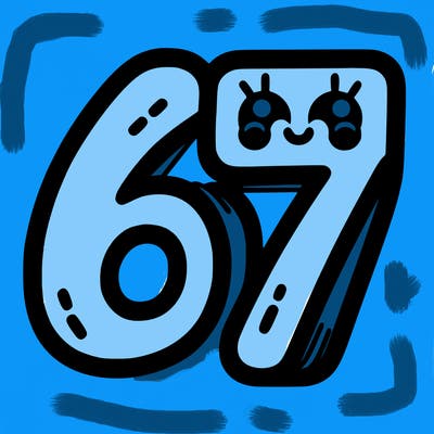the numbers 67