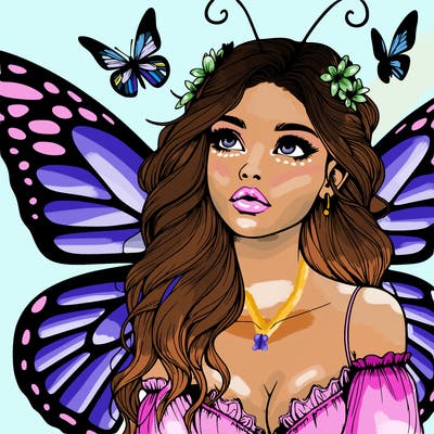 butterfly fairy realistic girl