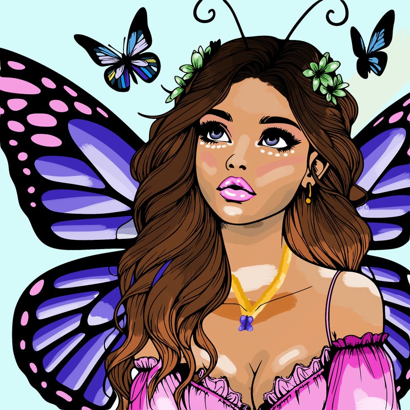 butterfly fairy realistic girl