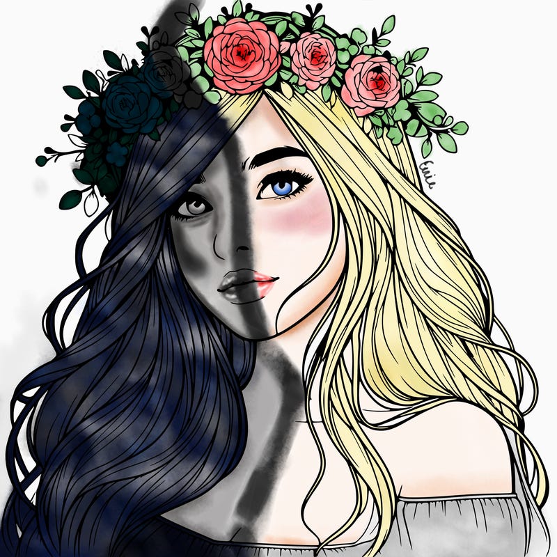 realistic girl with flower crown