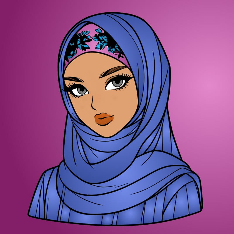 a muslim fashion model who wears a veil realistic