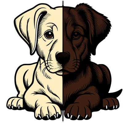 realistic dog split picture