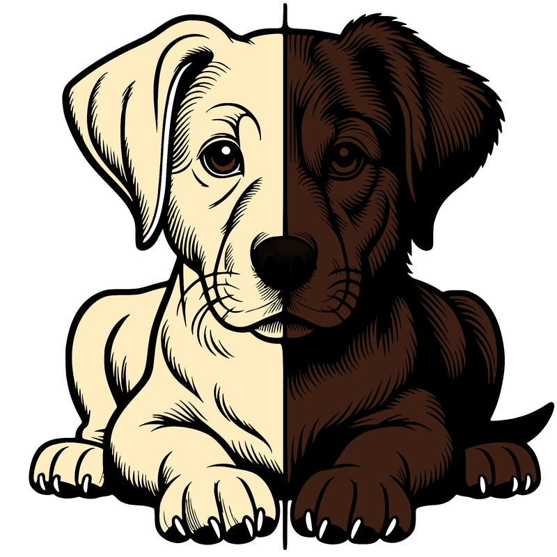 realistic dog split picture