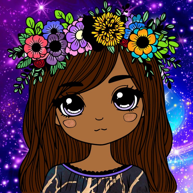 girl with flowers crown