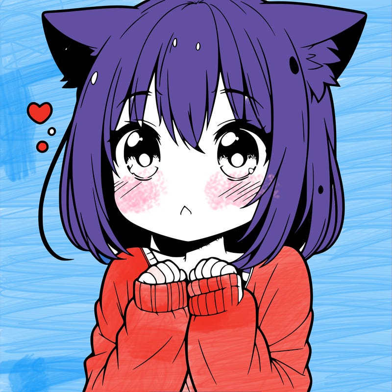 shy anime catgirl