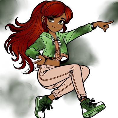 teenage girl dancing realistic