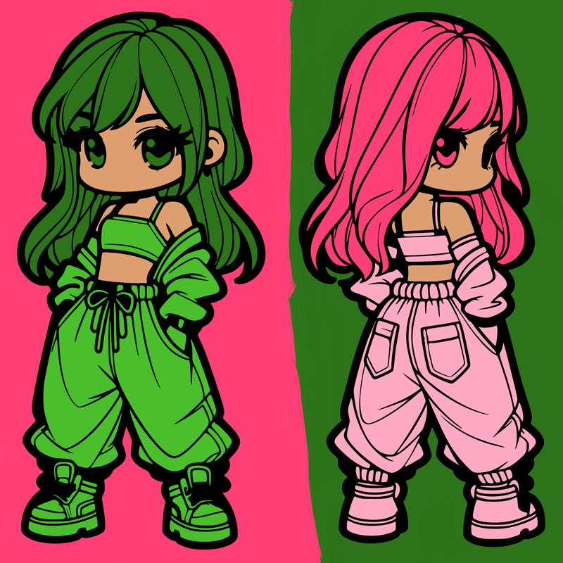 girl in crop top and baggy pants