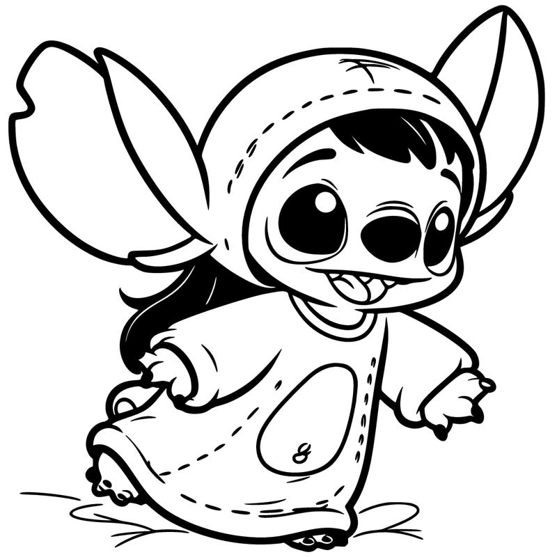 girl dressed up as stich