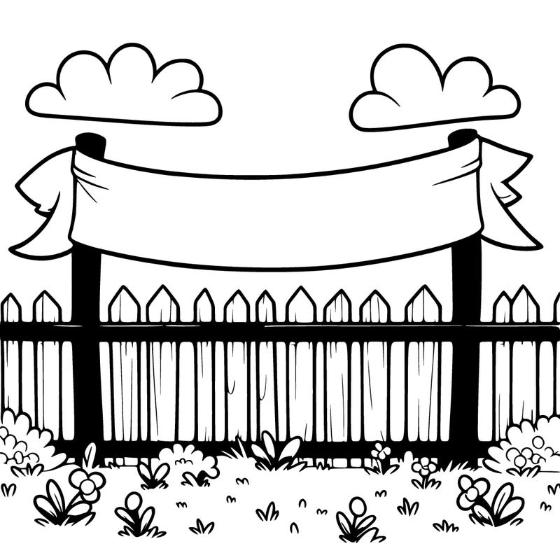 a big banner in open fence