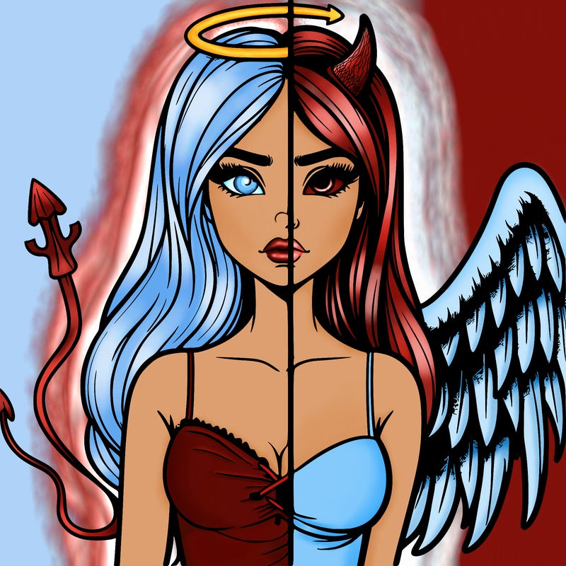 devil vs angel realistic girl